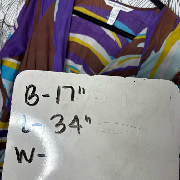 Diane von Furstenberg Multicolor Swimsuit Cover up 100% Cotton Women's Medium - Picture 5 of 7